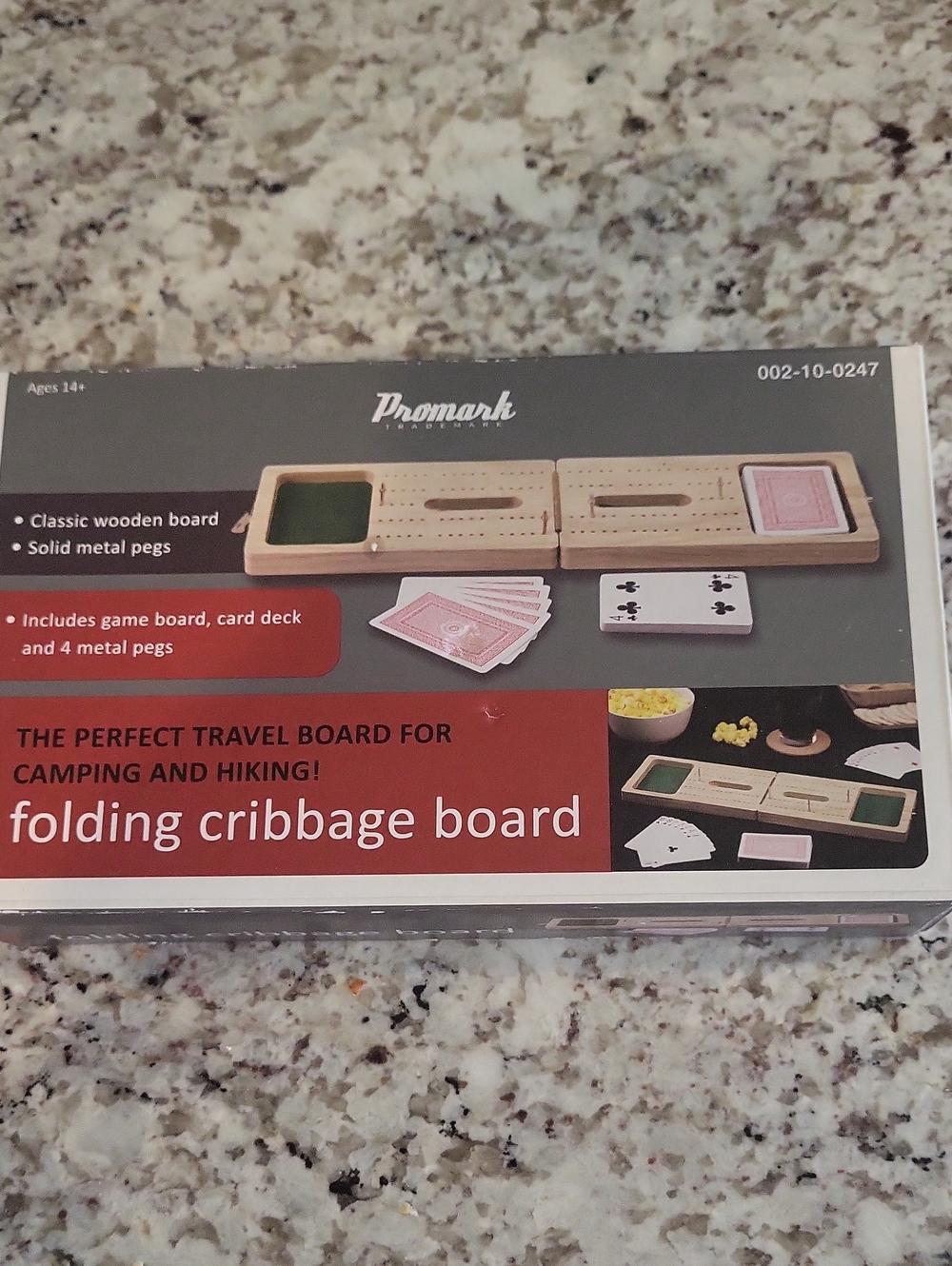 NEW. Folding Cribbage Board - Natural Wood. Factory Sealed